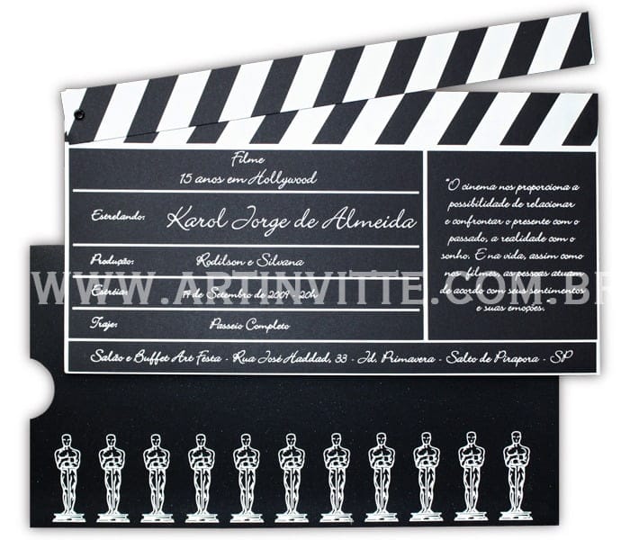 Convite de casamento Claquete CLT 001