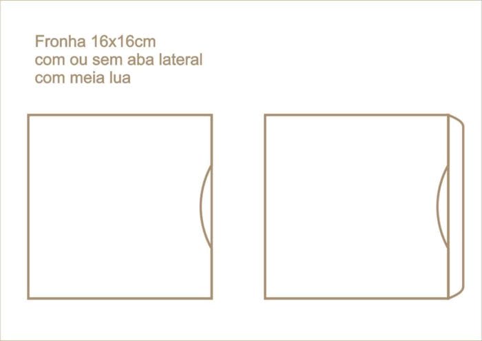 Envelope fronha com ou sem aba lateral com meia lua 010
