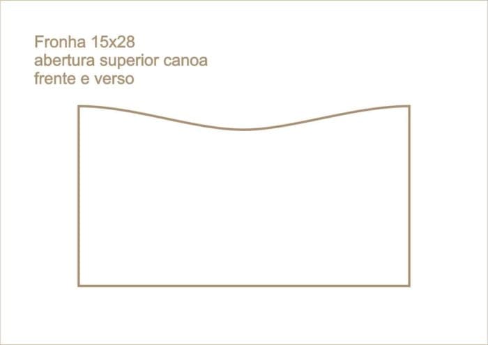 Envelope fronha abertura superior canoa frente e verso 012
