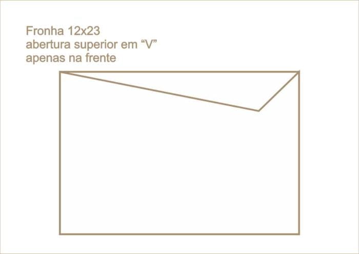 Envelope fronha abertura superior em v apenas na frente 016