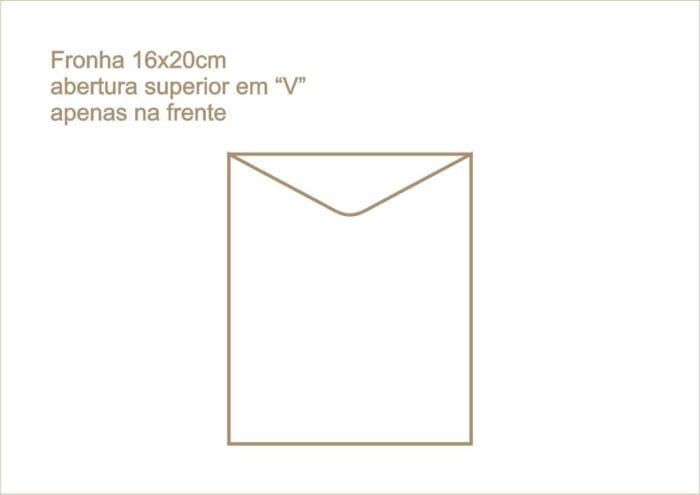 Envelope fronha com abertura superior em v apenas na frente 017