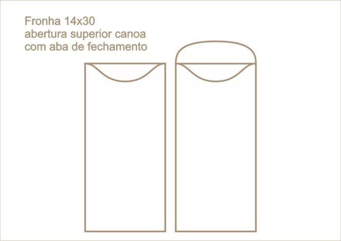 Envelope fronha abertura superior canoa com aba de fechamento 018