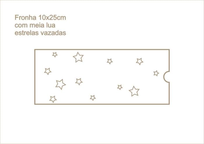 Envelope fronha com meia lua estrelas vazadas 020
