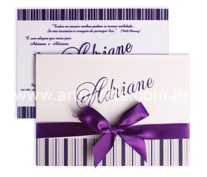 Convite de 15 aos e convite de Bat-mitzvah DTR 006