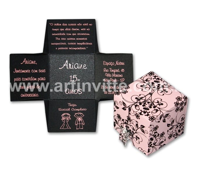 Convite de 15 anos Cubo - DBC 001