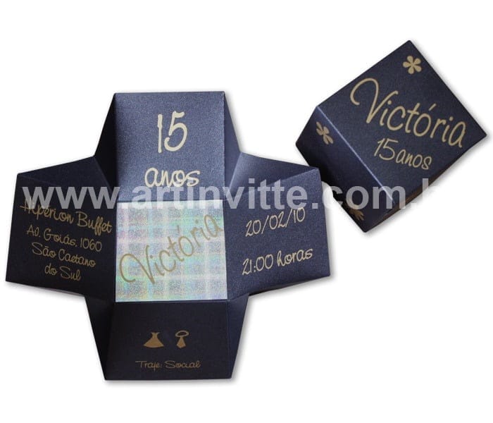 Convite de 15 anos Cubo - DBC 007