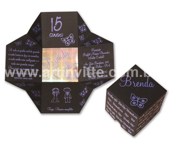 Convite de 15 anos Cubo - DBC 008