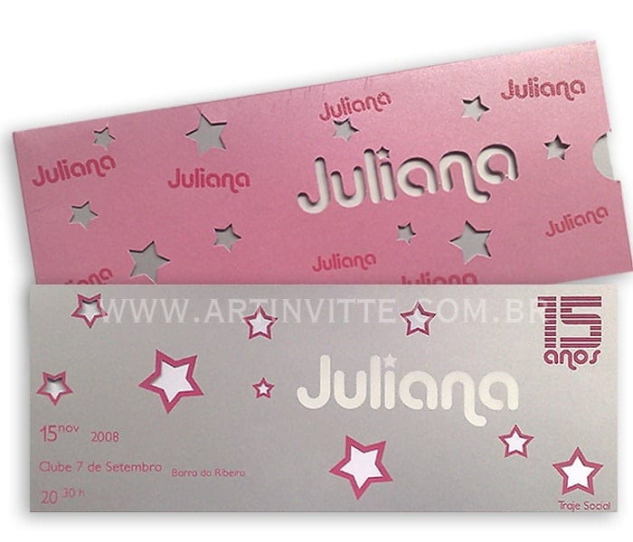 Convite 15 anos Fronha Retangular DFR 003