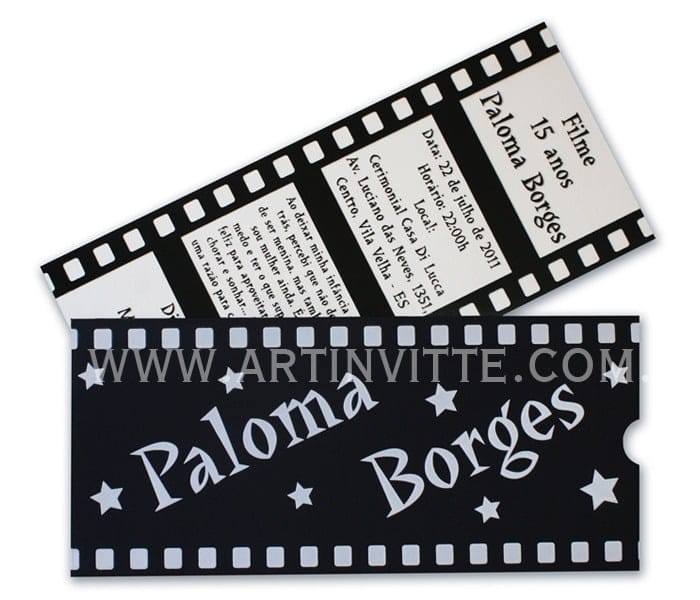 Convite 15 anos Fronha Retangular DFR 004Convite 15 anos Fronha Retangular DFR 004