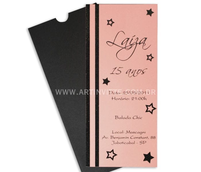 Convite 15 anos Fronha Retangular DFR 008
