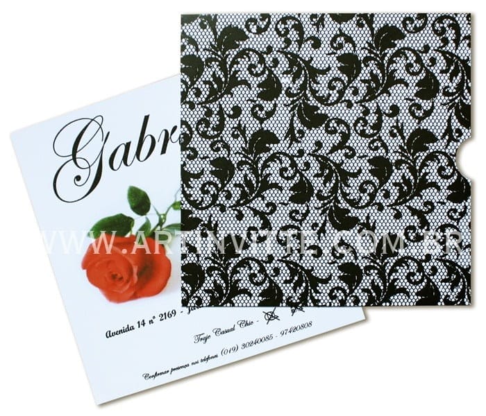 Convite de casamento Fronha Quadrado DFQ 006