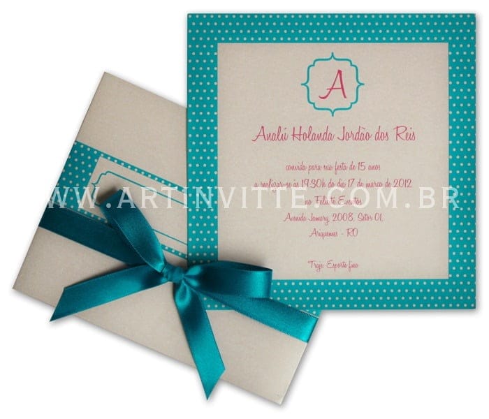 Convite de 15 anos Luva
