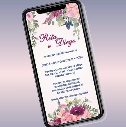 Convites de casamento virtuais