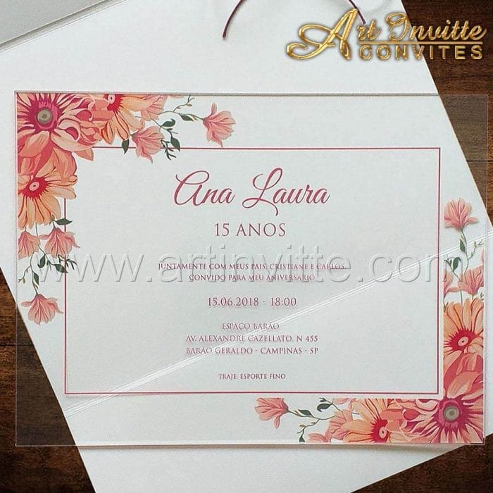 Convite de casamento Acrílico CAR 006 - Art Invitte Convites