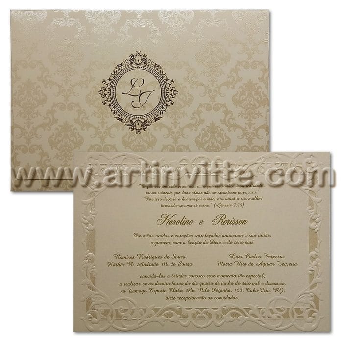Convite de Casamento - Art Invitte Convites AL-021