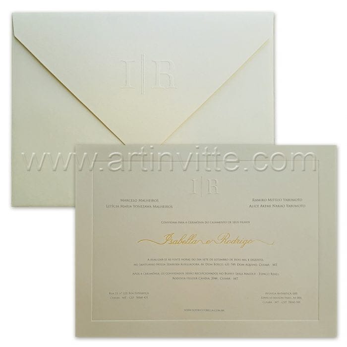 Convite de casamento Tradicional Veneza VZ 097