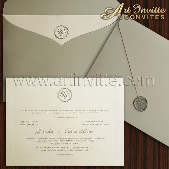 Convite de casamento tendência - Veneza VZ 131 - Art Invitte Con