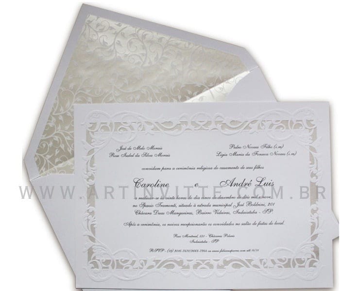 Convite de Casamento Alexandria AL 003