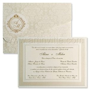 tipos de envelope 4 Convite de casamento tradicional Cozumel CZ 023