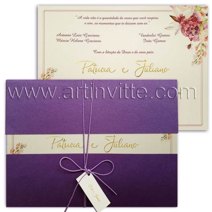Convite de casamento floral Haia HA 023