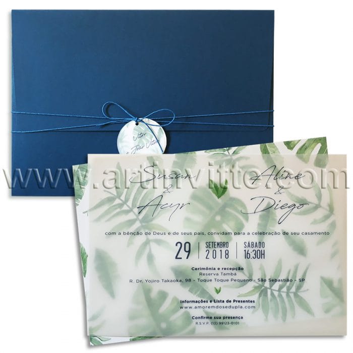 Convite de casamento Praia Campo Haia HA 032