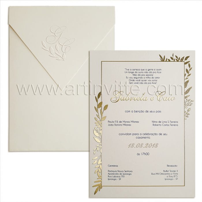 Convite para casamento Moderno Haia HA 033