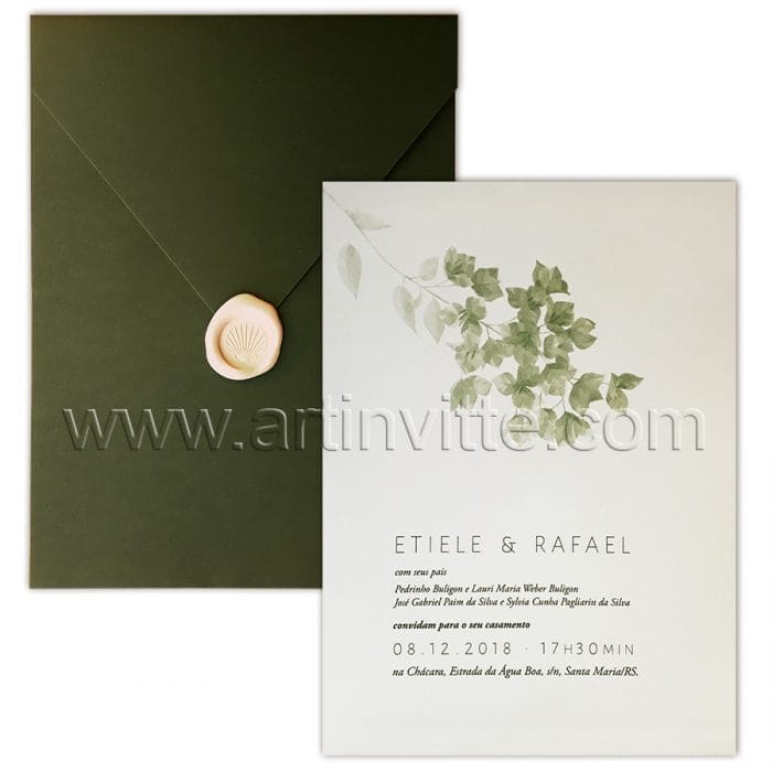 Convite de casamento elegante - Haia HA 048 - Natureza