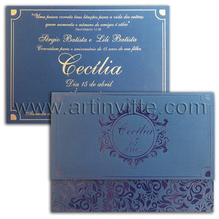 Convite para festa de 15 anos bat-mitzvah DTR 014