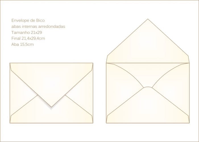 Envelope para convite 21x29 Bico 001