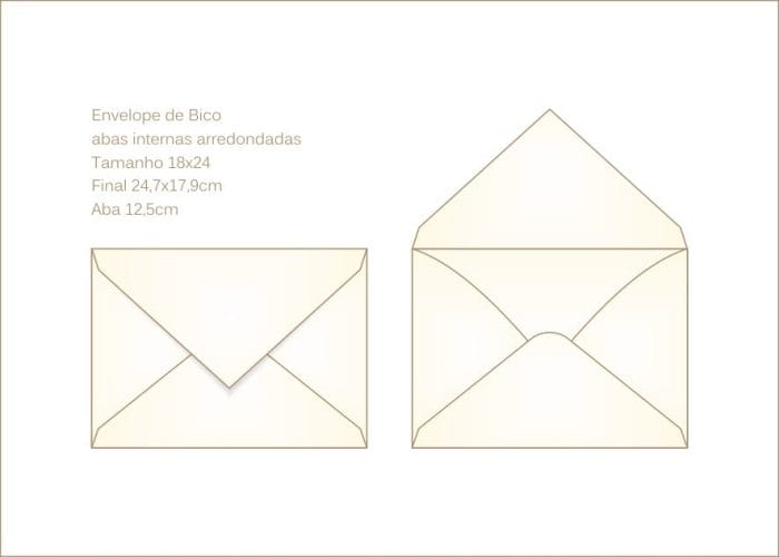 Envelope para convite 18x24 Bico 002
