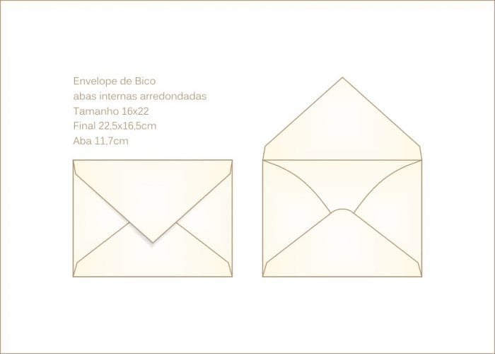 Envelope para convite 16x22cm Bico 003