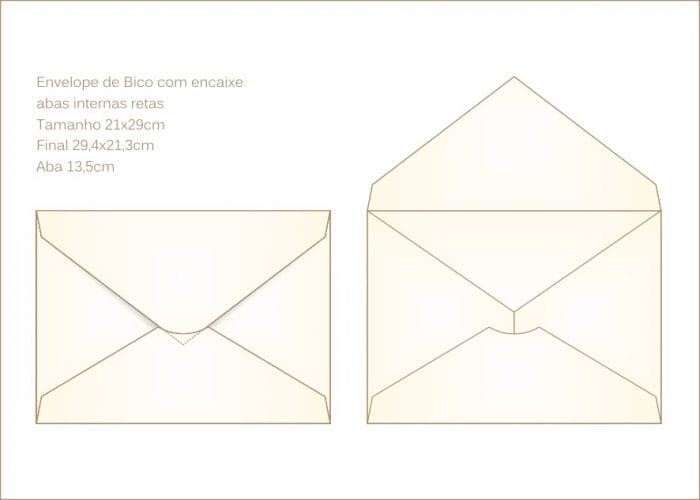Envelope para convite 21x29cm Bico 003 com encaixe para o bico