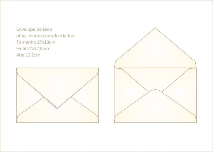 Envelope para convite 18x27cm Bico 020 - abas arredondadas
