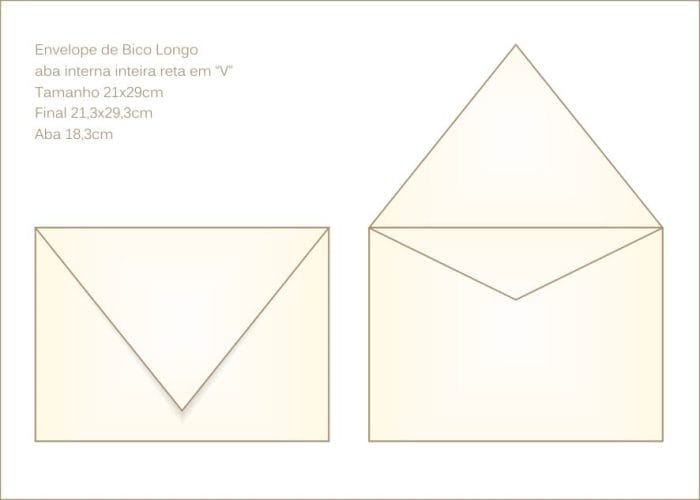 Envelope para convite 21x29cm Bico 021 com abas internas em v