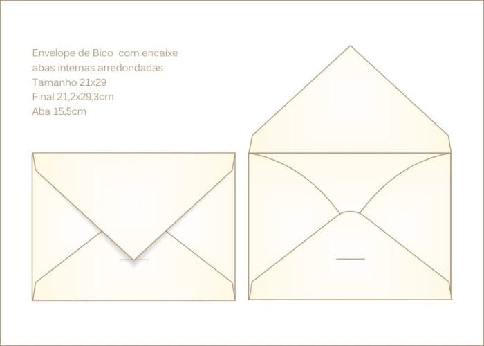 Envelope para convite 21x29cm Bico 023 com encaixe para o bico