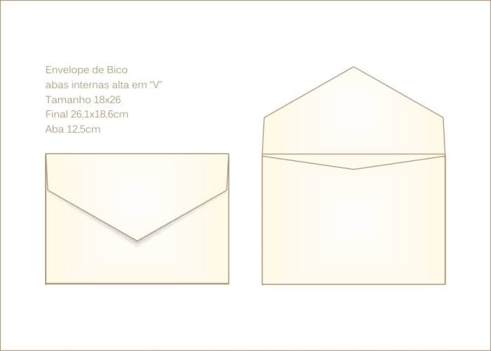 Envelope para convite 18x24cm Bico 023 com aba grande
