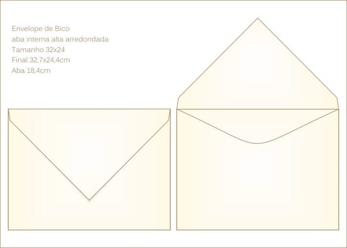 Envelope para convite 23x33cm Bico 025 com abas internas canoa