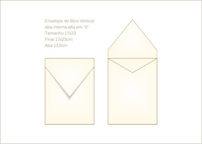 Envelopes para convite 17x23cm Bico 028 vertical