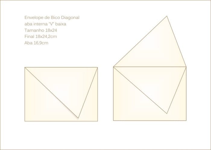 Envelopes para convite 18x24cm Bico 029 com bico em diagonal
