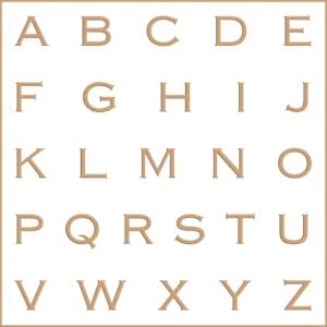 Letras e fontes para brasão e monograma - Copperplate