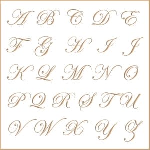 Letras e fontes para brasão e monograma - Edwardian