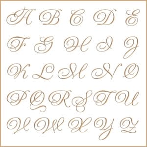 Letras e fontes para brasão e monograma - Gravura