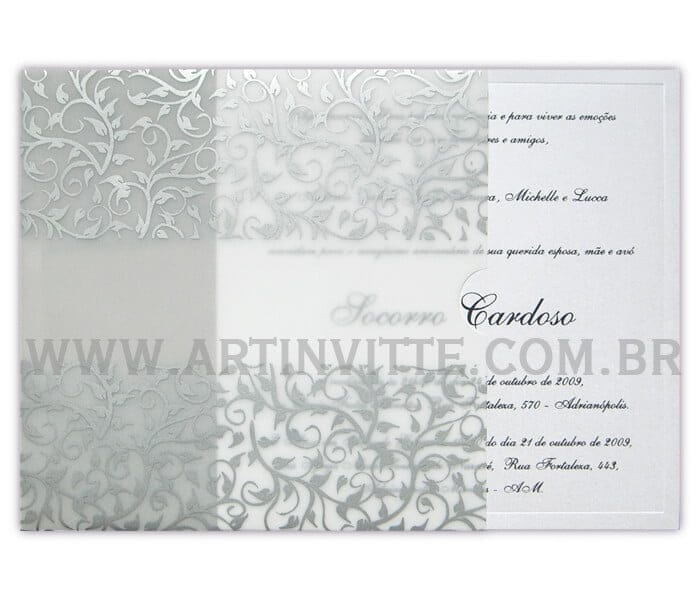 Convite de casamentoFronha Quadrado DFQ 003