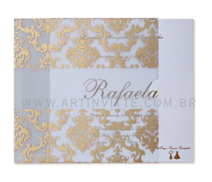 Convite de casamento Fronha Quadrado DFQ 004