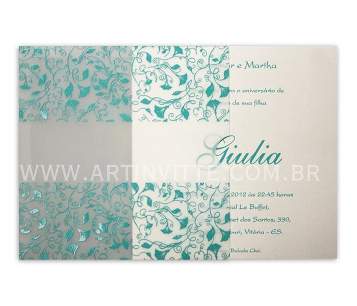 Convite de casamento Fronha Quadrado DFQ 005