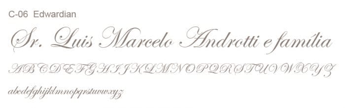 Letra e Fontes para convites de casamento - Letras Clássicas C-06 - Art Invitte Convites
