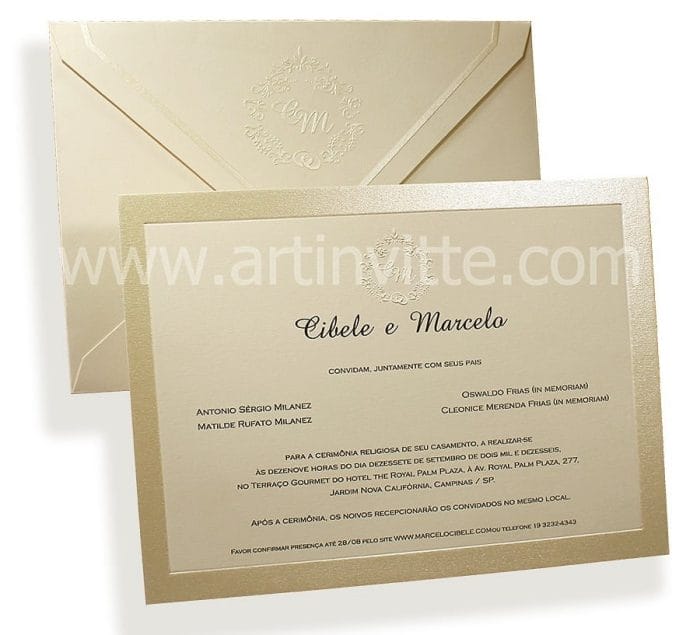 Convite de casamento Modelo Veneza VZ 041