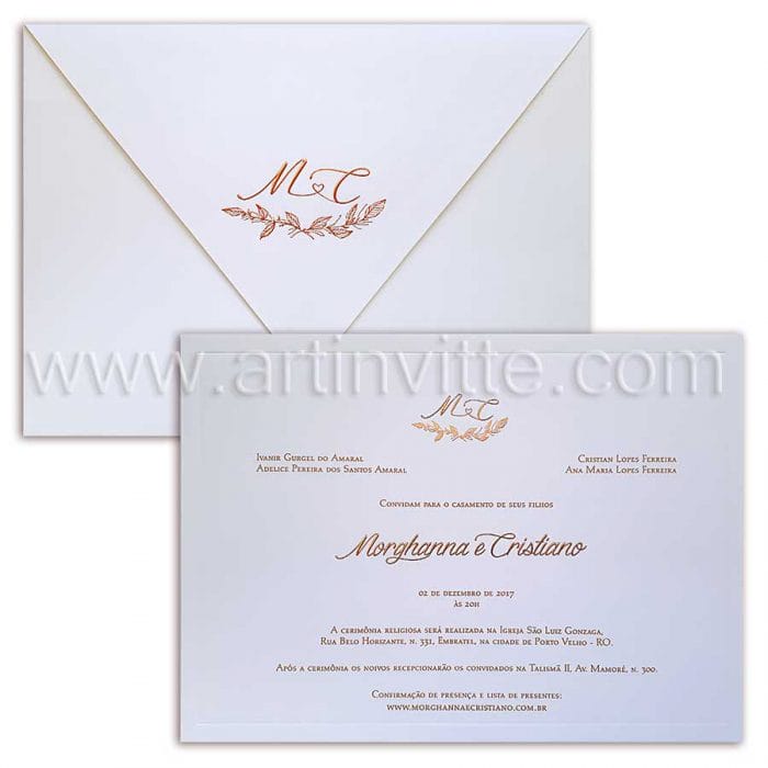 convite de casamento sofisticado Veneza VZ 069
