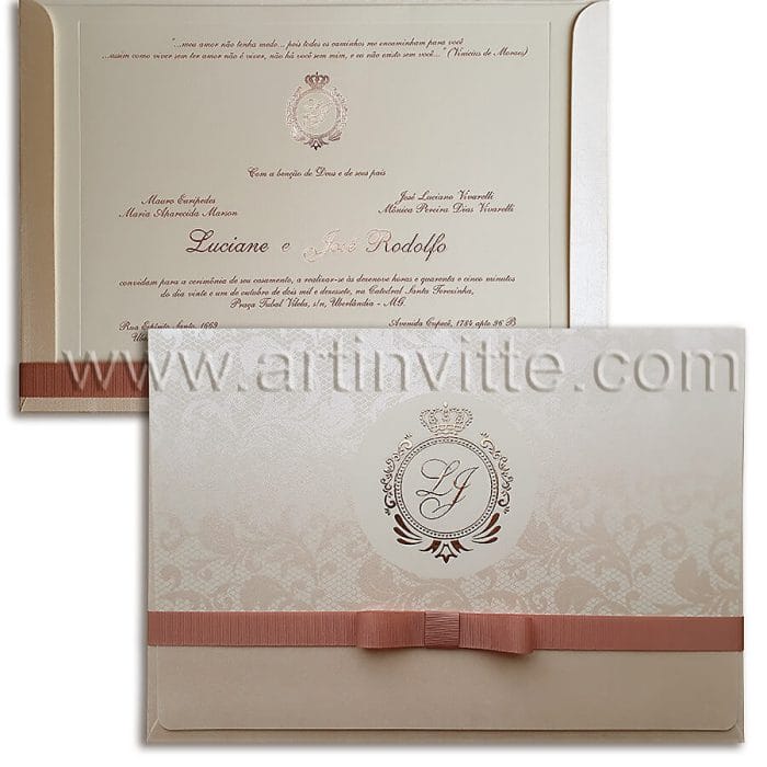 Convite de casamento tradicional, Veneza VZ 075