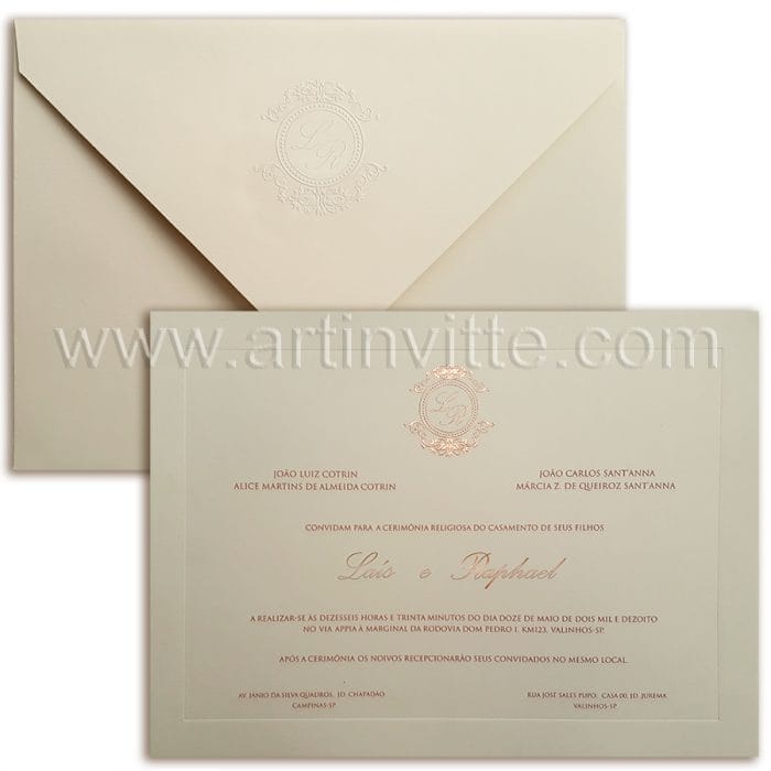 Convite de casamento Tradicional Veneza-VZ-080-sf-cl